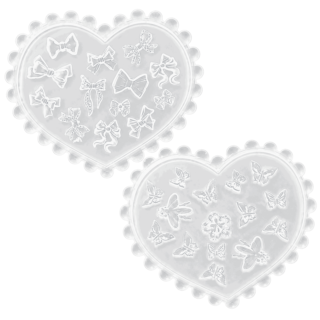 3D Bow and Butterfly Silicone Mold for Nail Art (2pcs)