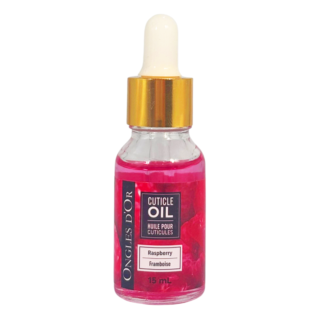 Huile pour Cuticules Pipette Framboise 15mL  Ongles d'Or