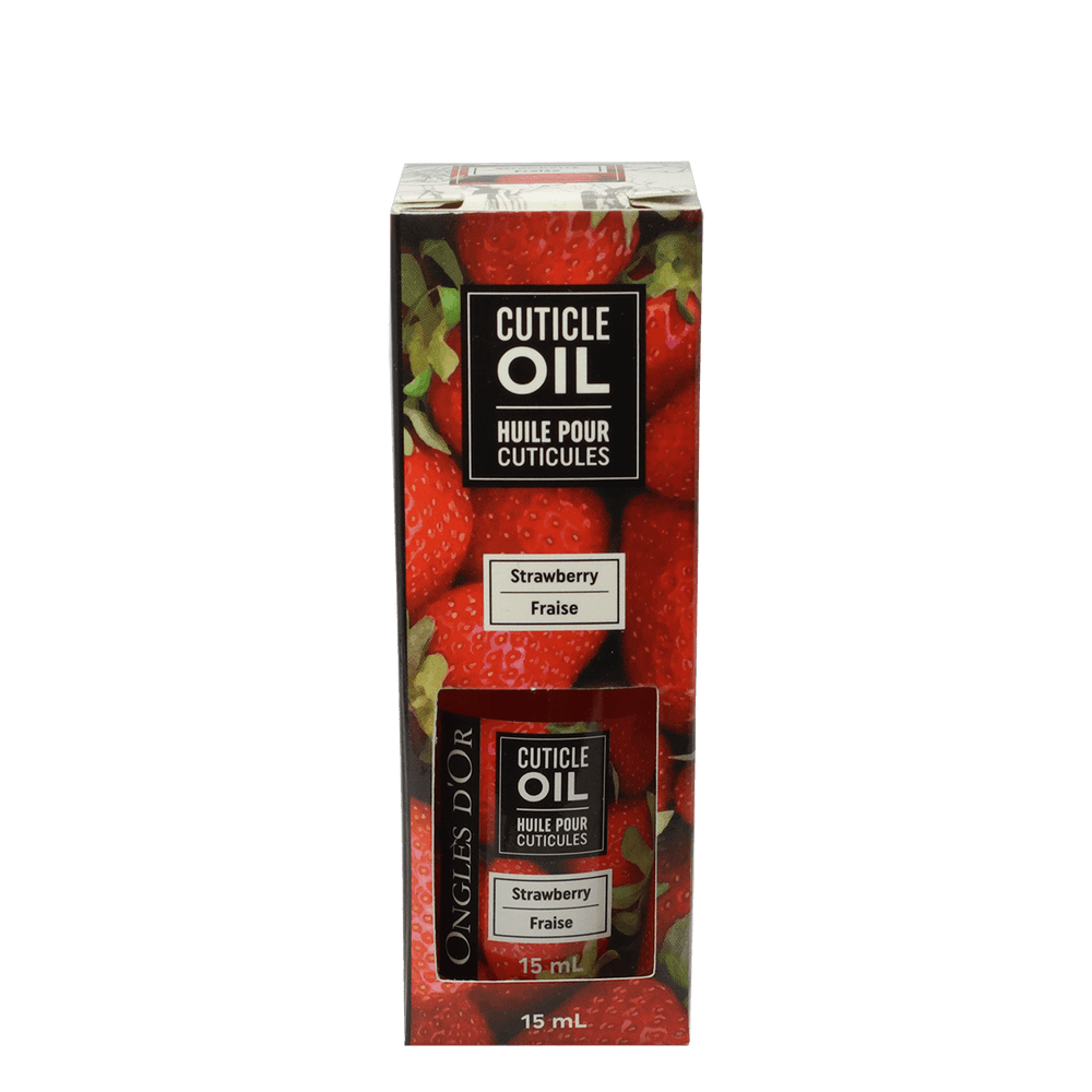 Ongles d'Or Huile pour Cuticules Pipette - Fraise 15mL