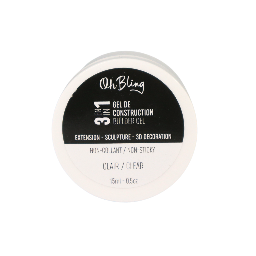 Oh Bling Gel de Construction 3 en 1 Clair - 15ml