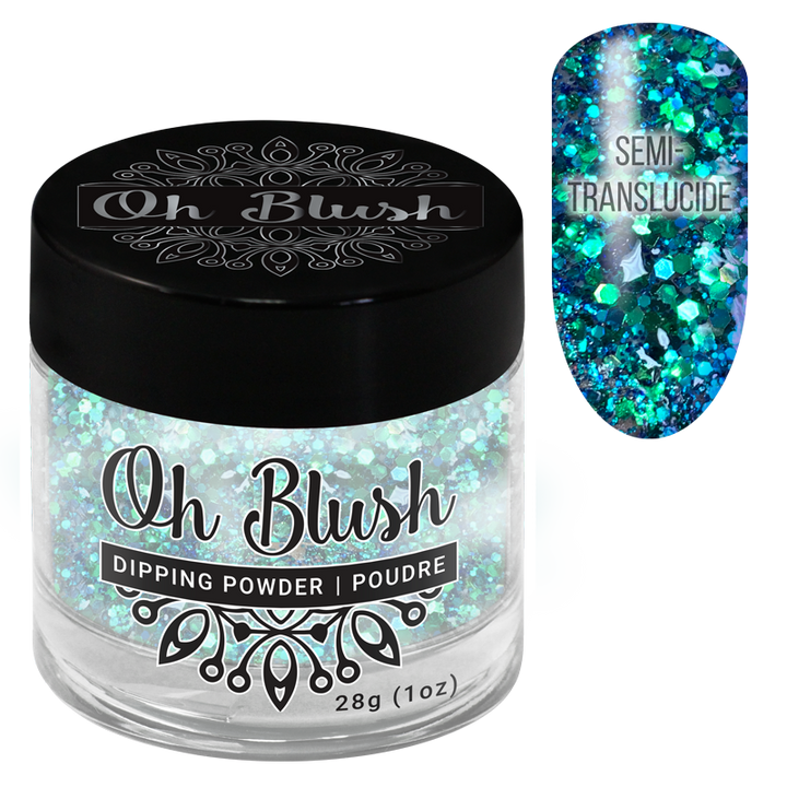 Oh Blush Poudre 243 Sea-Maid (1oz), Collection Fantasy, bleu, vert, paillettes, brillants