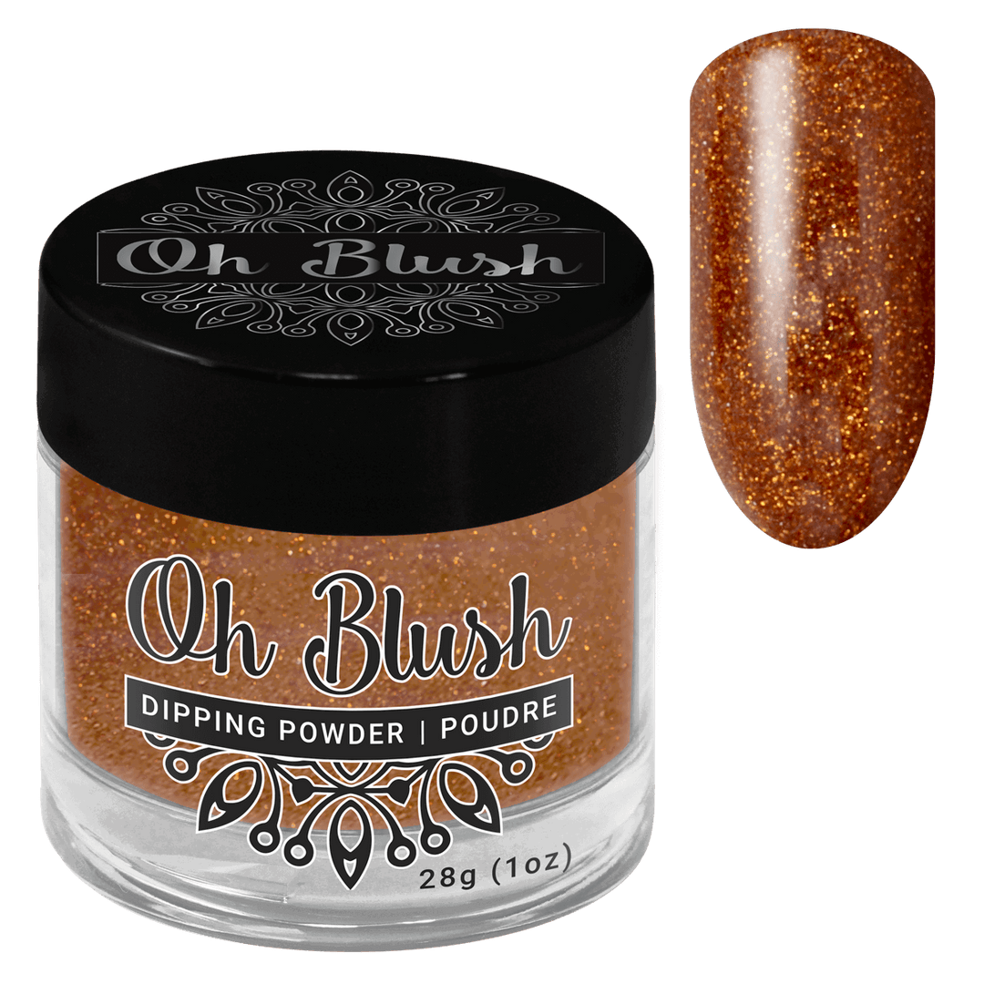 Oh Blush Poudre 255 Cinnamon Bun (1oz), Collection Chalet Escape, Cinnamon Bun, brun, cuivre, orange, paillettes