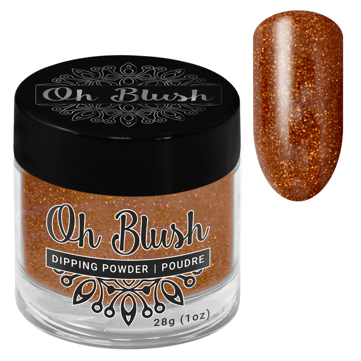 Oh Blush Poudre 255 Cinnamon Bun (1oz), Collection Chalet Escape, Cinnamon Bun, brun, cuivre, orange, paillettes