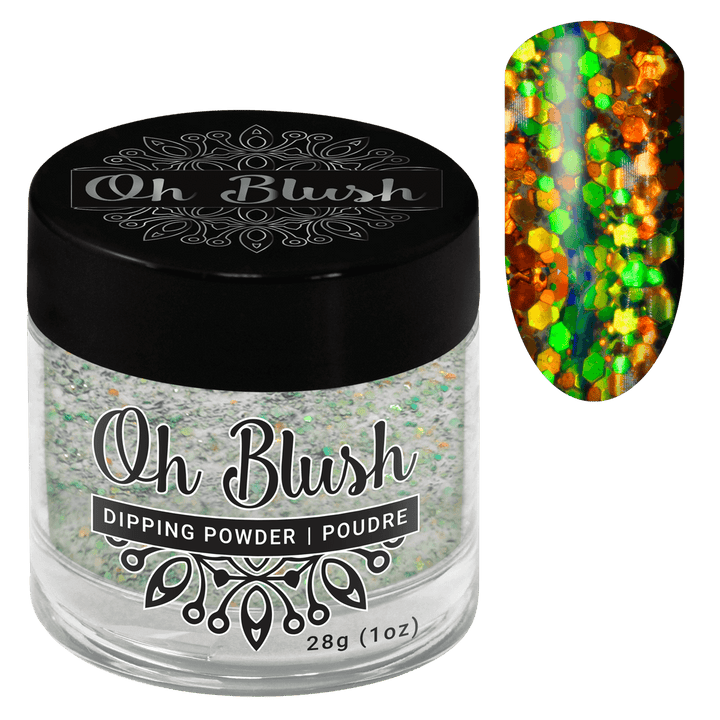 Oh Blush Poudre 263 Glowing Leaves (1oz), Collection Chalet Escape, Glowing Leaves, vert, or, paillettes