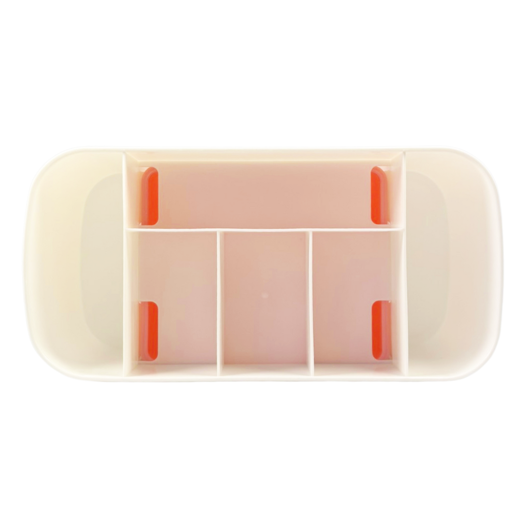 Nail Organizer with Drawer - White and Pink