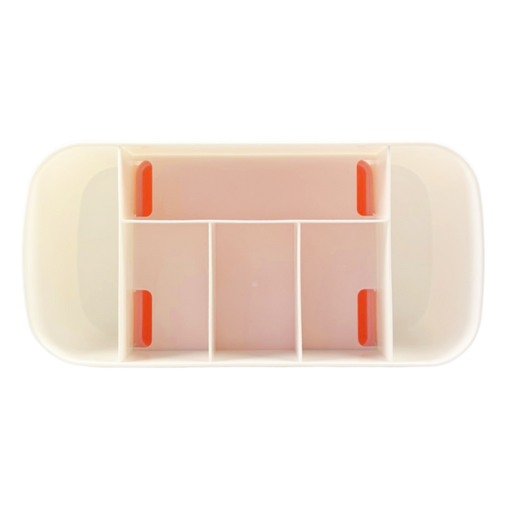 Nail Organizer with Drawer - White and Pink