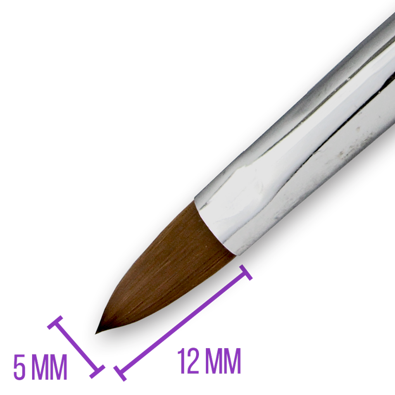 Pinceau Acrylique Kolinsky Virole Aplatie #4 - gros plan bout
