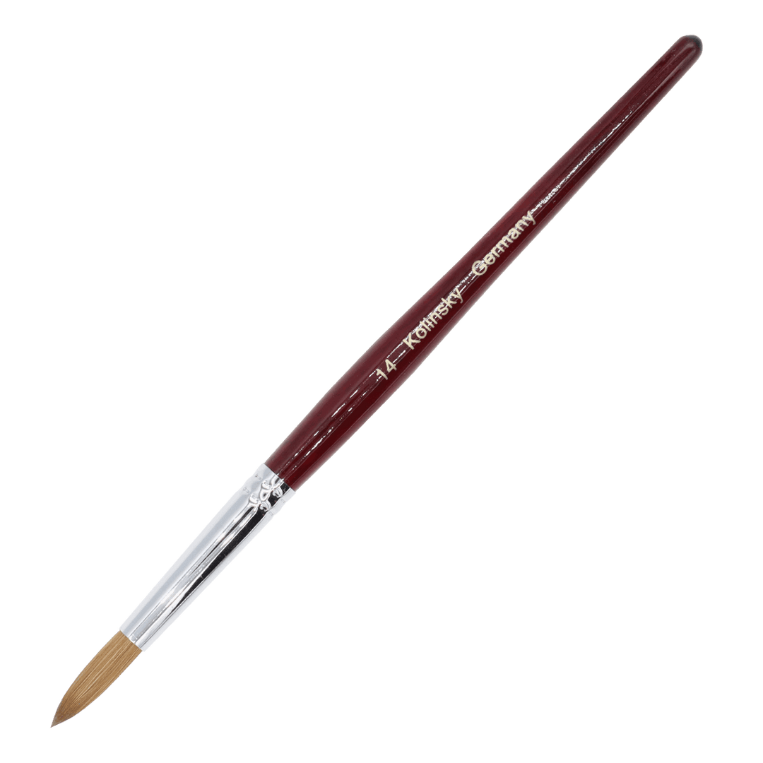 Kolinsky Acrylic Brush Round Ferrule Wood Handle #14