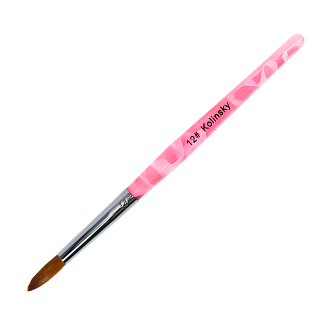 Pinceau Acrylique Kolinsky Virole Ronde #12 Rose