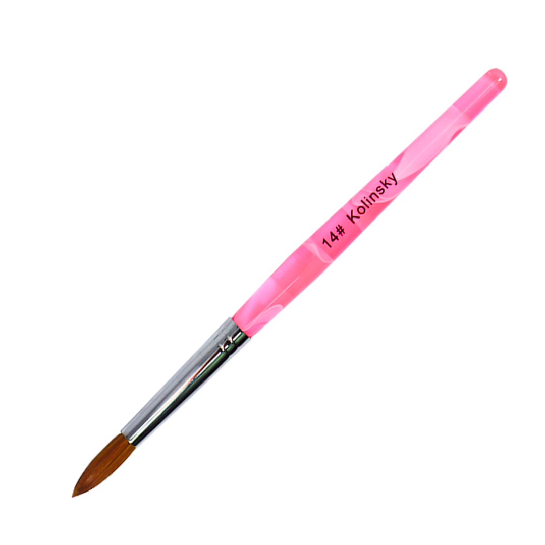 Pinceau Acrylique Kolinsky Virole Ronde #14 Rose