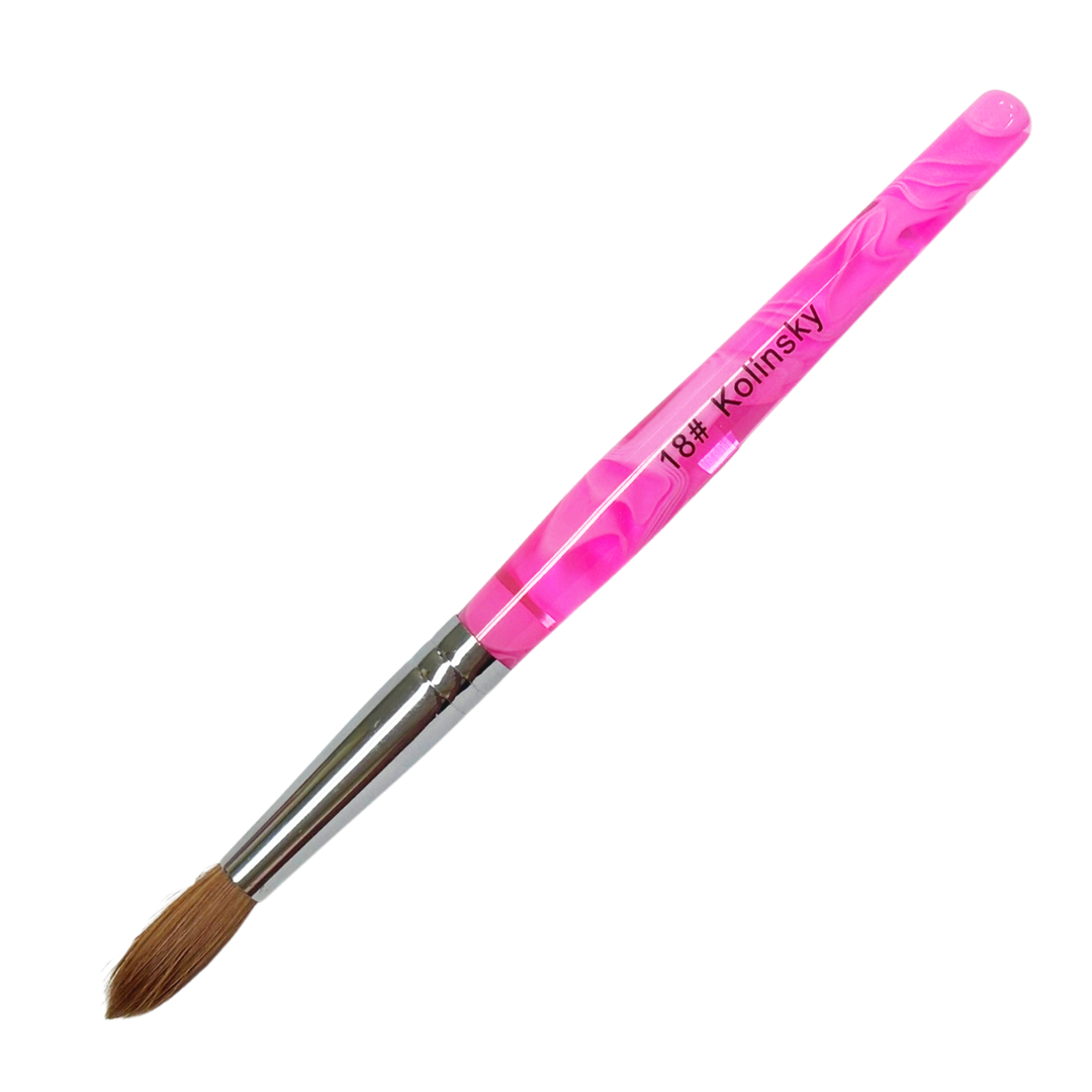 Pinceau Acrylique Kolinsky Virole Ronde #18 Rose