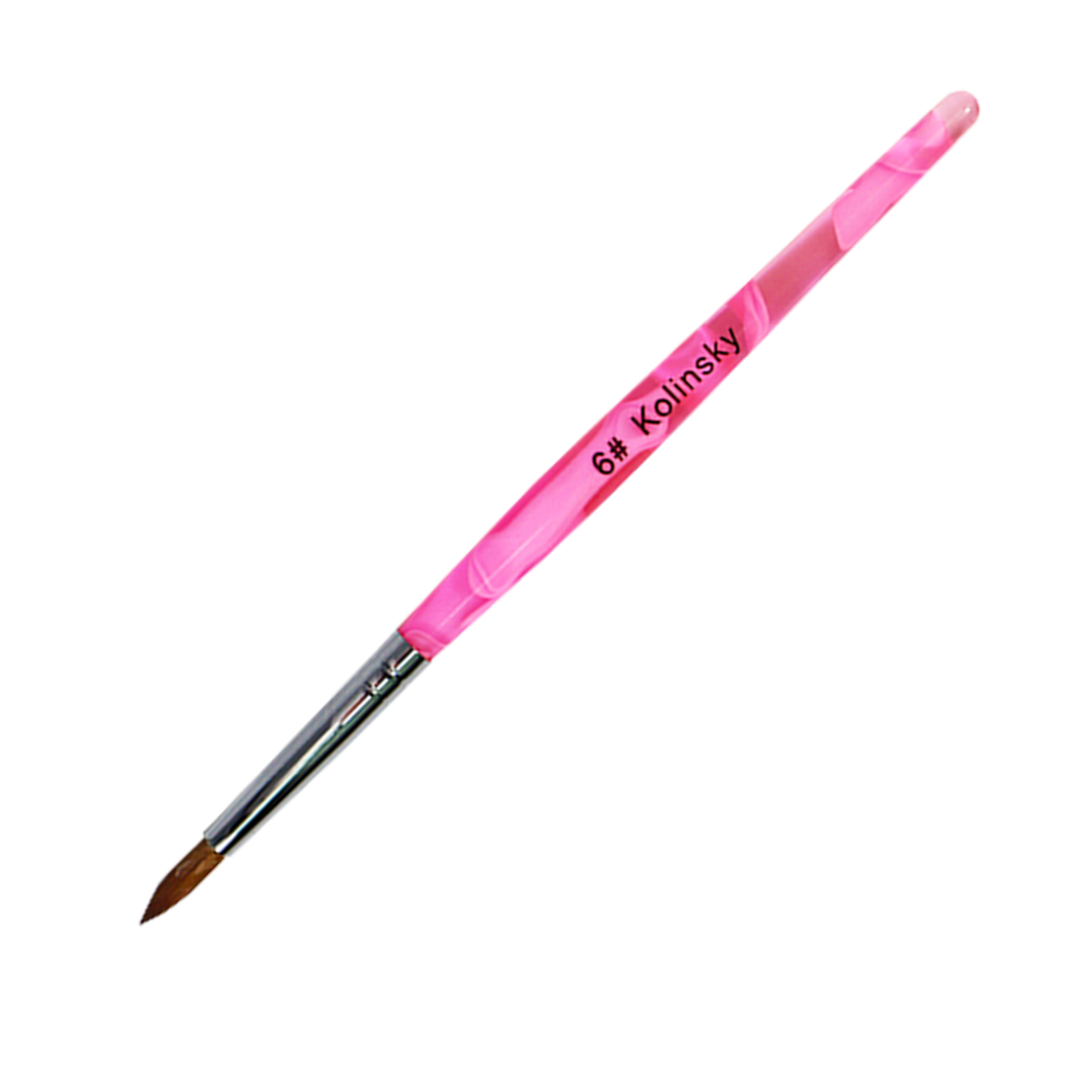 Pinceau Acrylique Kolinsky Virole Ronde #6 Rose