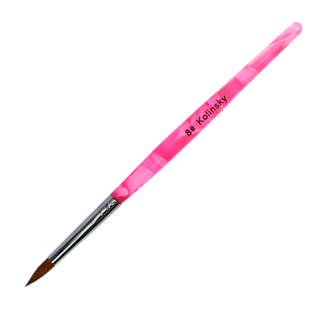 Pinceau Acrylique Kolinsky Virole Ronde #8 Rose