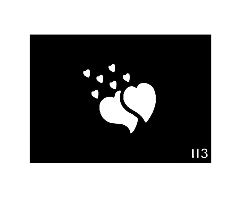 Body Stencil #113 (3" x 4") (Heart)