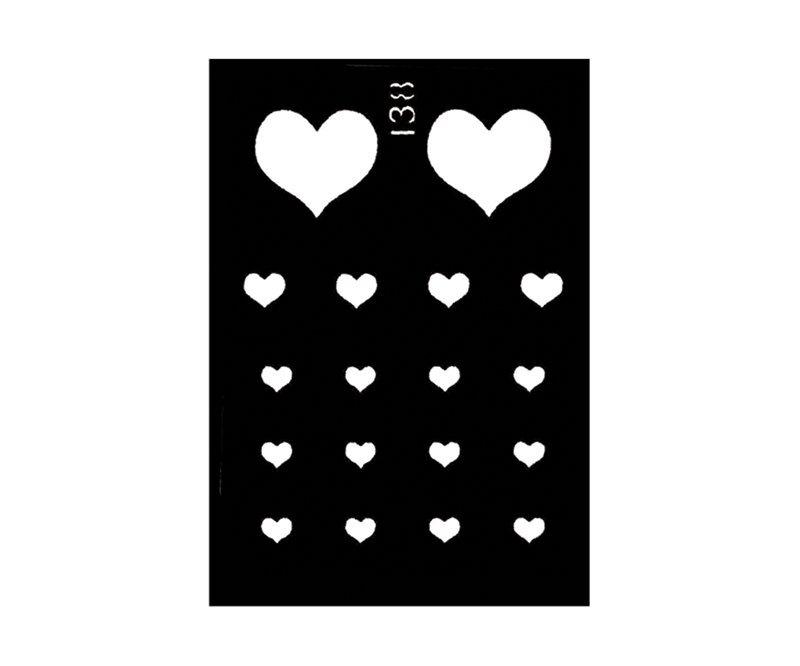 Body Stencil #138 (3" x 4") (Hearts)