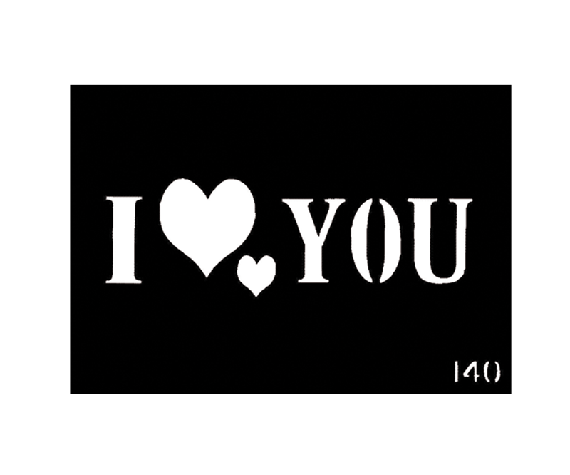 Body Stencil #140 (3" x 4") (I Love You)