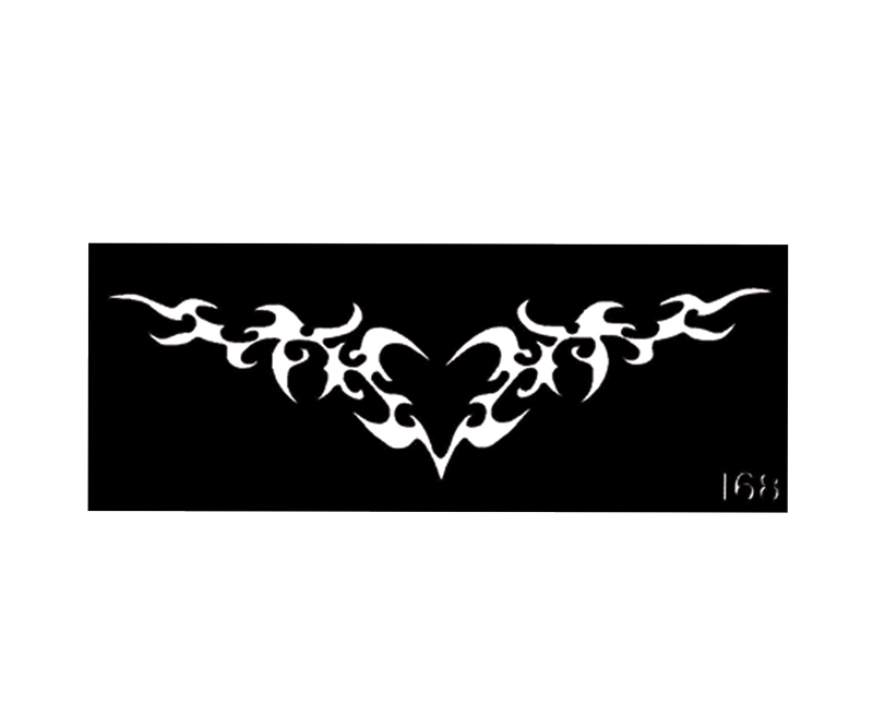 Tribal Heart Body Stencil #168 (2" x 5")