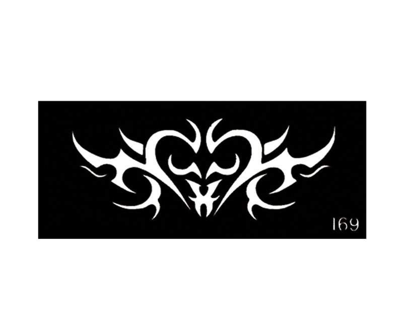 Tribal Heart Body Stencil #169 (2" x 5")