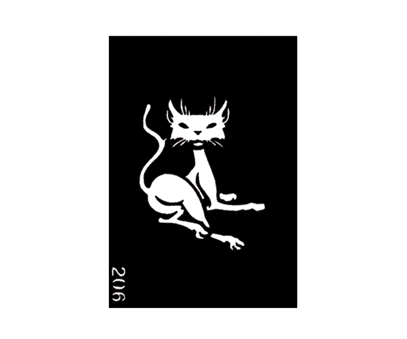 Body Stencil #206 (3" x 4") (Cat)