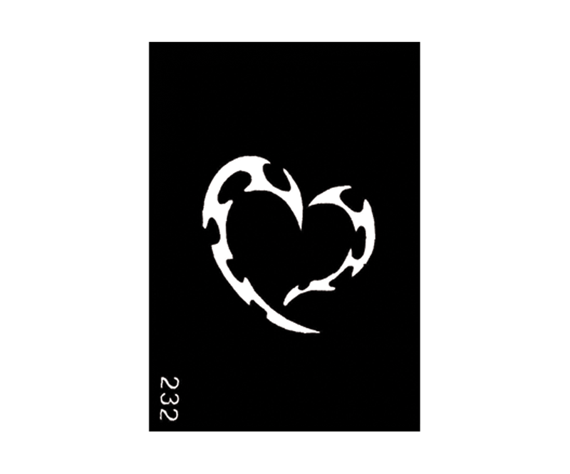Body Stencil #232 (3" x 4") (Heart)
