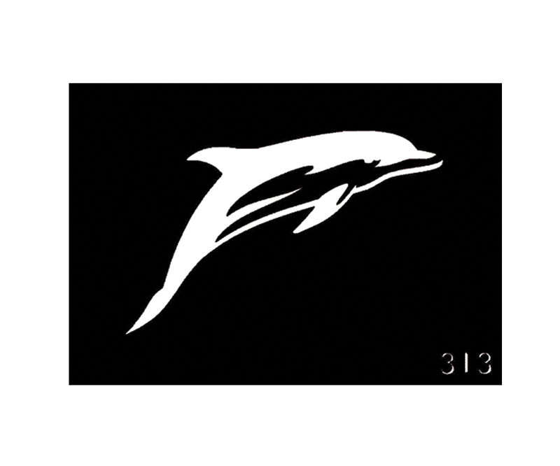 Body Stencil #313 (3" x 4") (Dolphin)