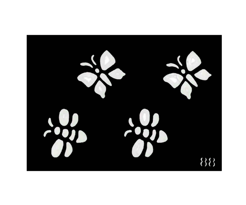 Butterfly duo Body Stencil #88D (3" x 4")