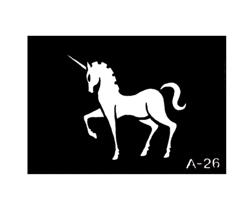 Unicorn body stencil 3'' X 4'' A-26