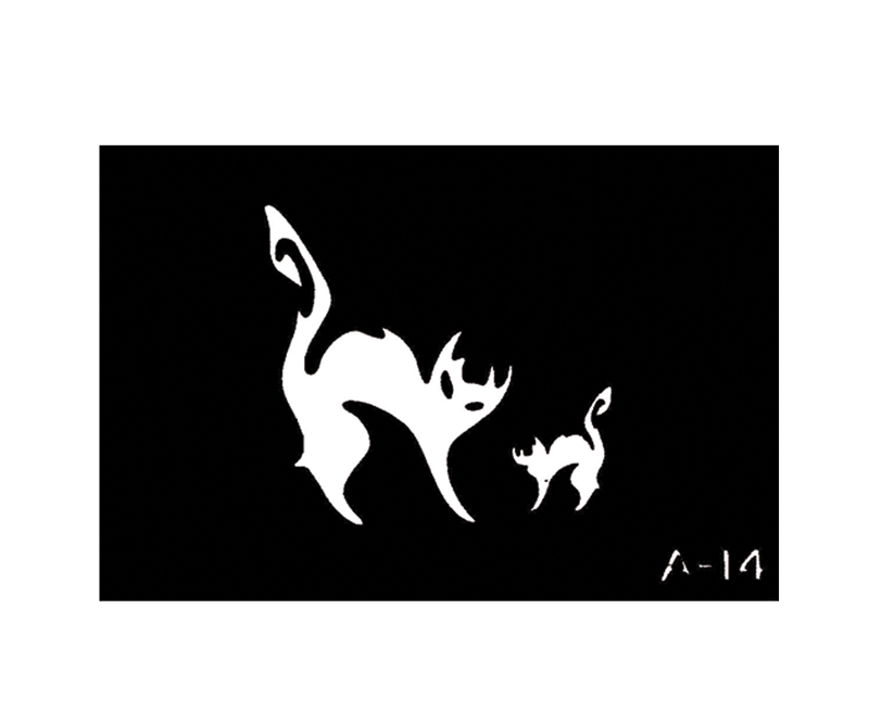 Cat Body Stencil #A-14 (3" x 4")