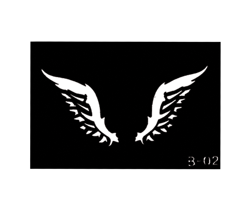 Wings body stencil 3'' X 4'' B-02