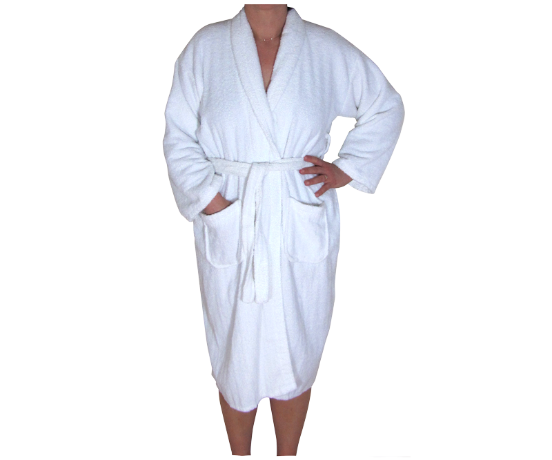 peignoir coton blanc pour salon