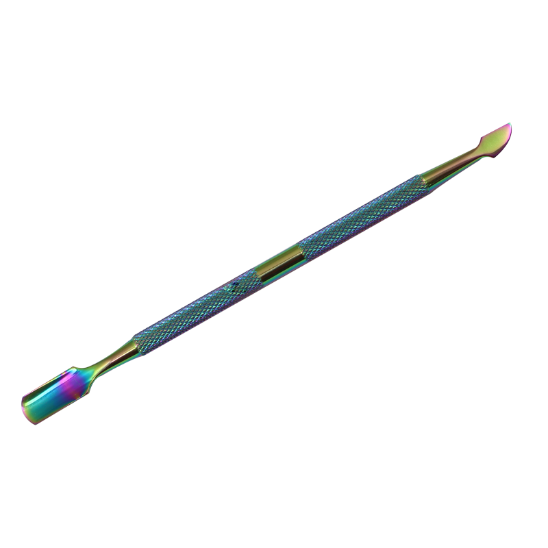 Pousse Cuticules en Stainless Lame manche Rond Arc-en-Ciel