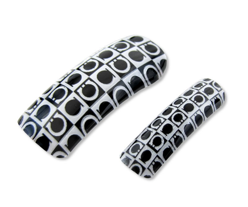 Prothèse pour ongles Oméga Noir et Blanc