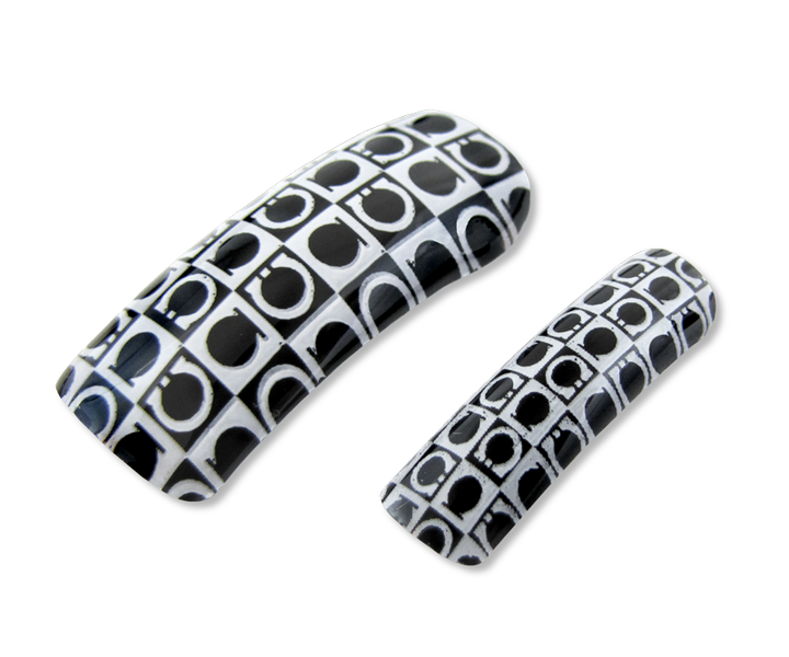 Prothèse pour ongles Oméga Noir et Blanc