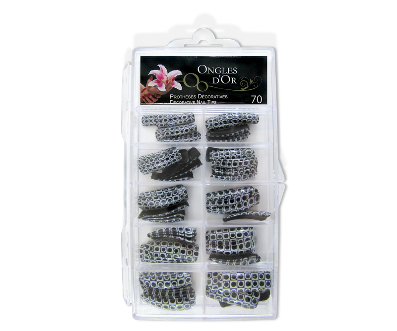 Prothèse pour ongles Oméga Noir et Blanc