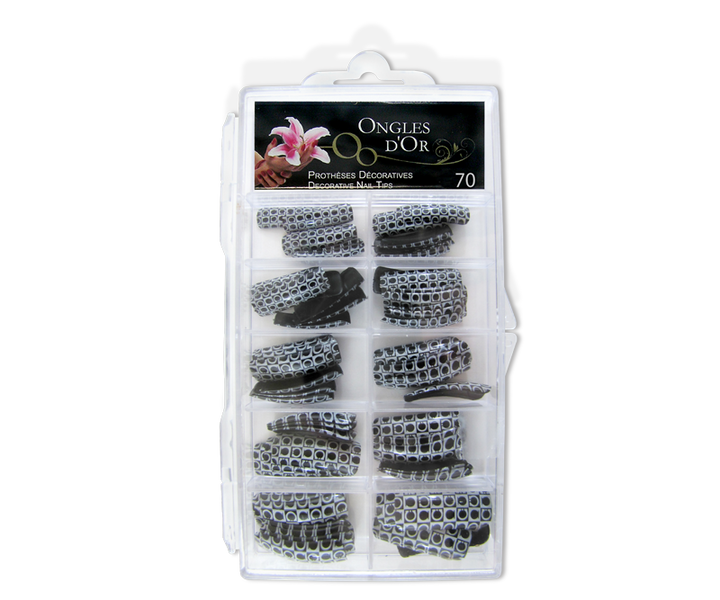 Prothèse pour ongles Oméga Noir et Blanc