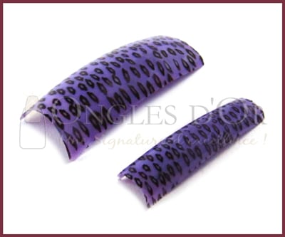 Prothèses décoratives Francais Léopard Noir sur Mauve