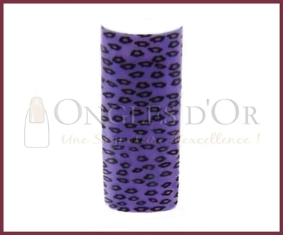 Prothèses décoratives Francais Léopard Noir sur Mauve