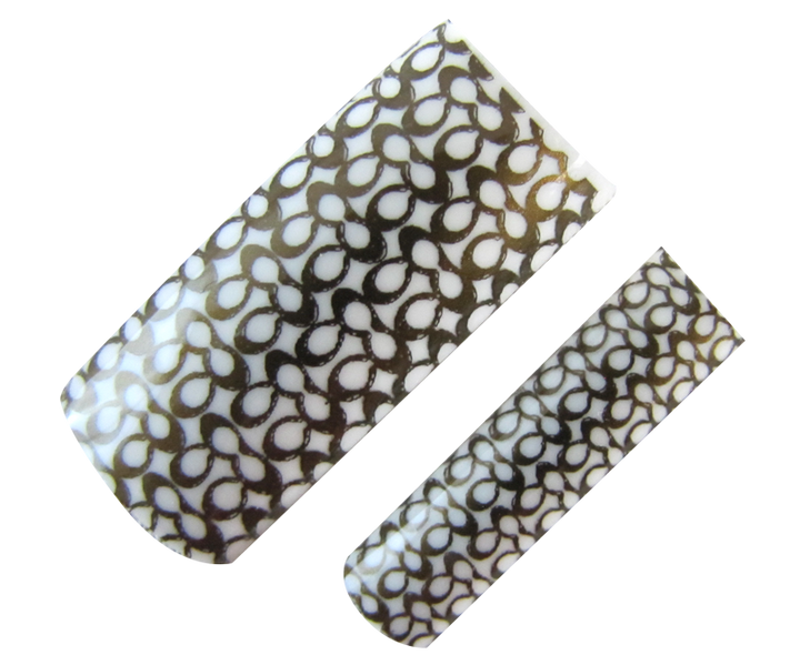 Decorative Nail Tips Half Well Gold Spots on White (70) (PDFL172