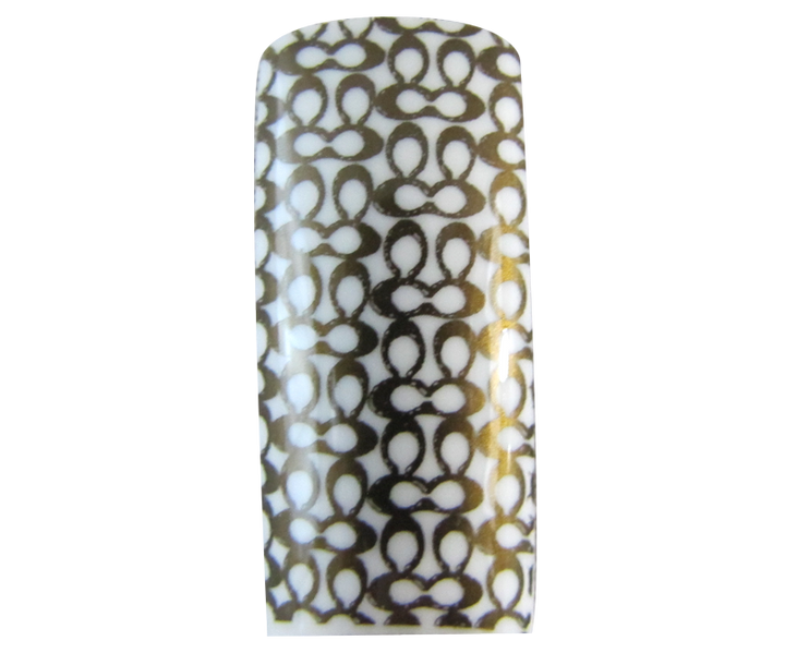 Decorative Nail Tips Half Well Gold Spots on White (70) (PDFL172