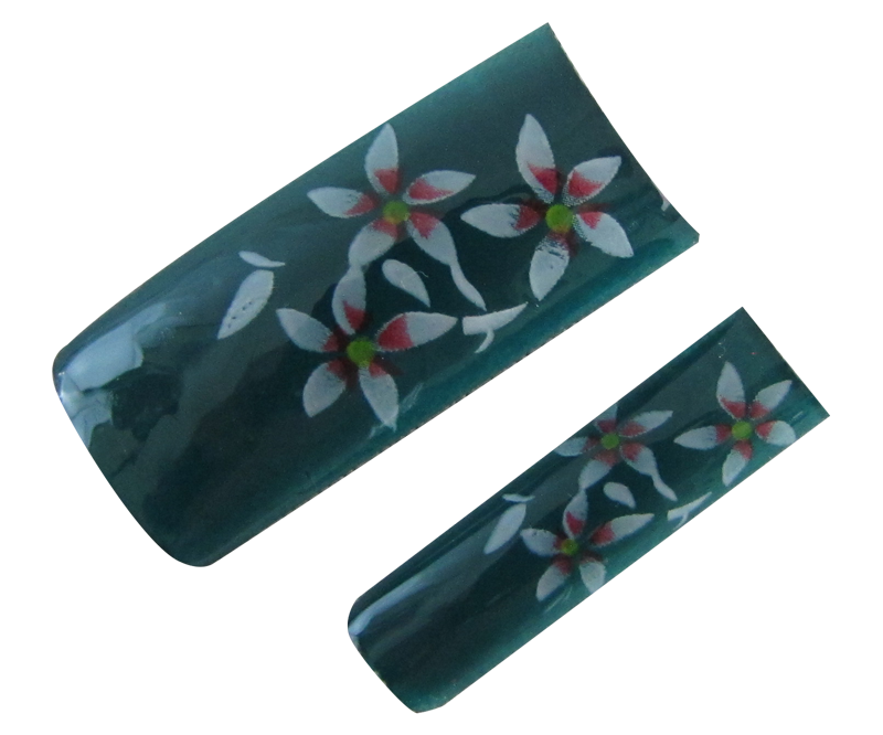 Capsules Fleurs Blanc/Rouge sur Vert