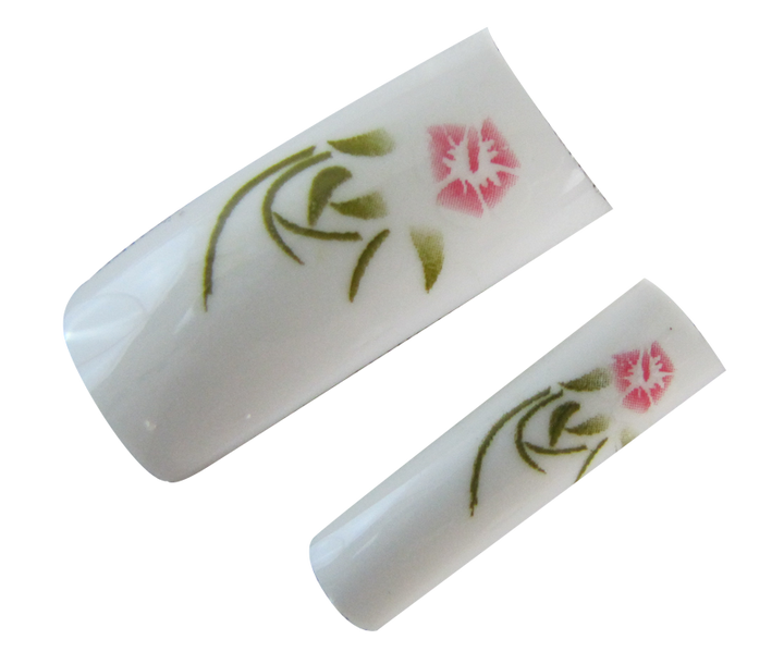 Prothèses Fleur Blanche/Rose sur Blanc 