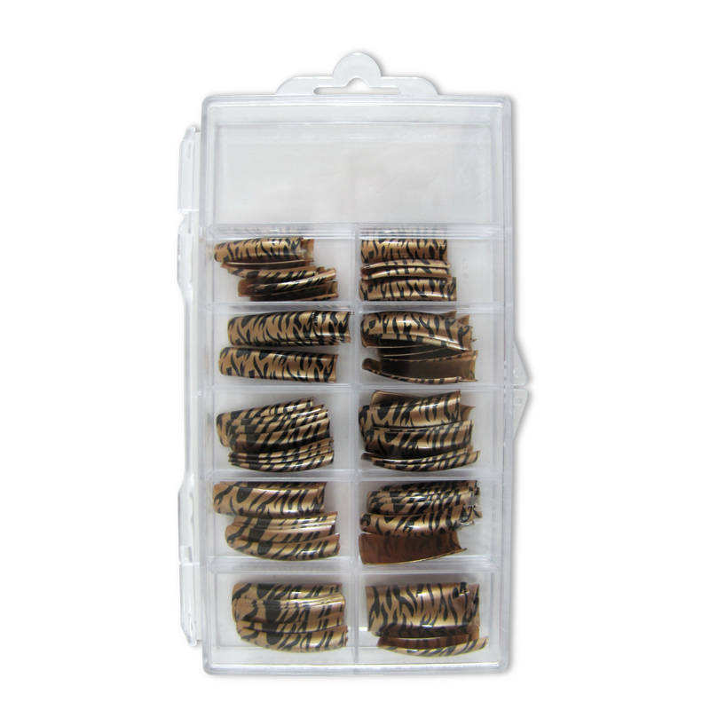 prothèses ongles zèbre or boite