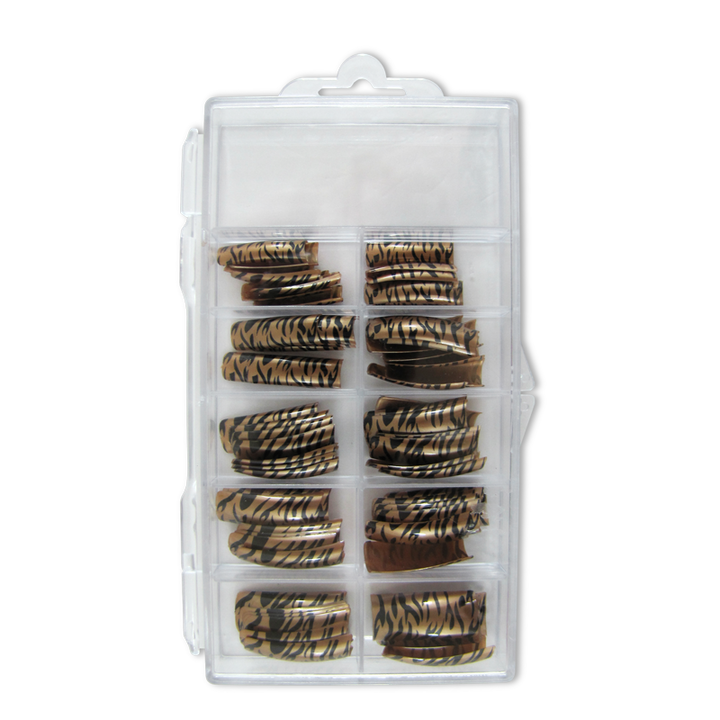 prothèses ongles zèbre or boite