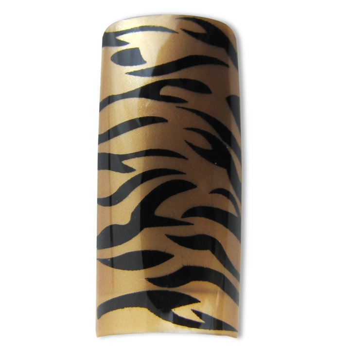 prothèse ongle zèbre or noir