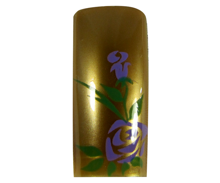 capsules ongles Fleurs Mauve sur Or