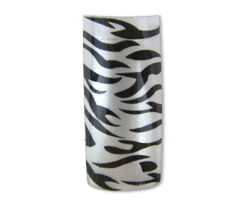 capsules ongles zèbre noir argent