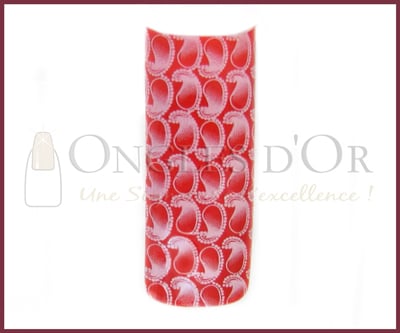 Prothèses déco Francais Motif Goûtes d'eau Blanc sur Rouge