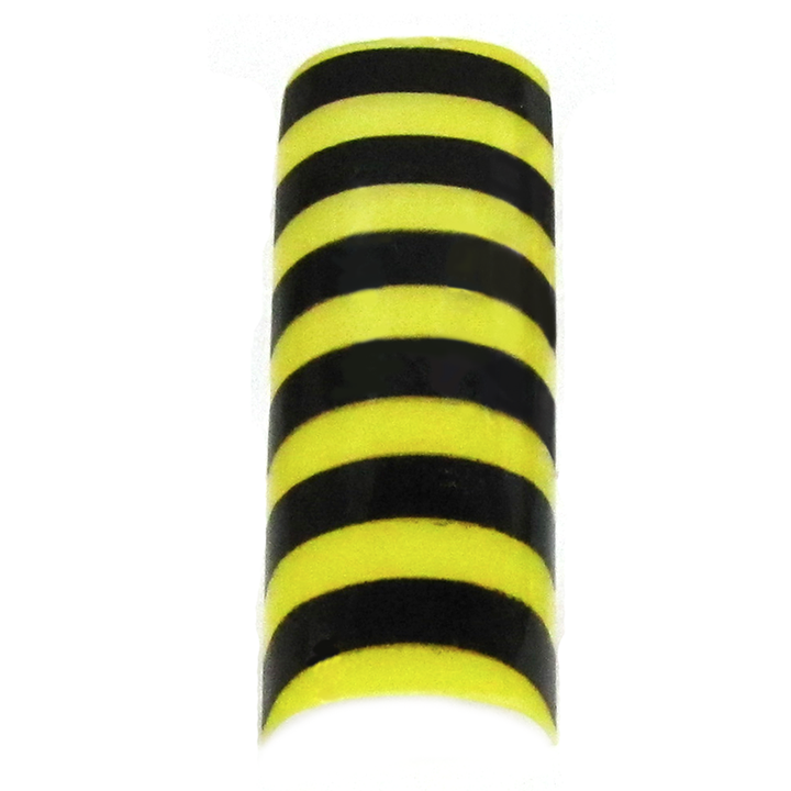 prothèse ongle abeille rayé jaune noir