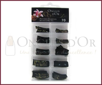 Prothèses décoratives Francais Zébré or sur Noir (pdfno-087)