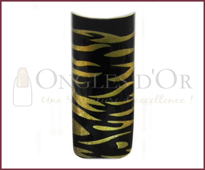 Prothèses décoratives Francais Zébré or sur Noir (pdfno-087)
